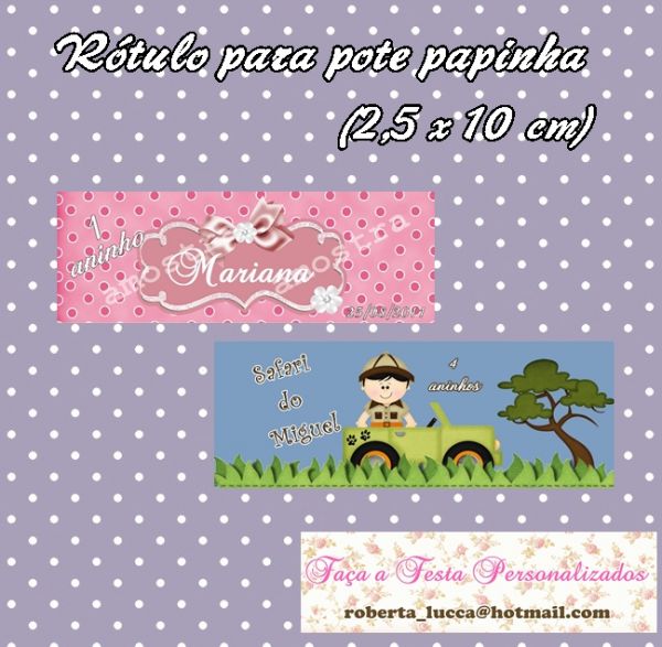 Rótulo pote papinha (10 x 2,5 cm)